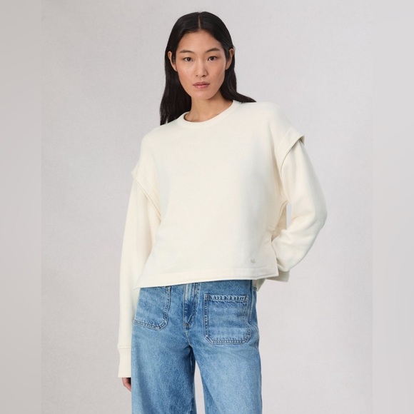 RAG & BONE NWOT Jo Cotton Blend Top in Ivory - Picture 1 of 12